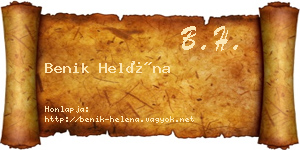 Benik Heléna névjegykártya